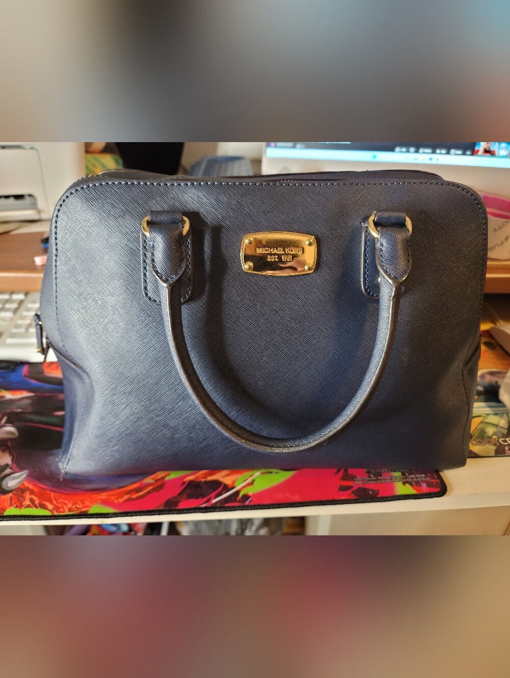 Michael Kors Black Satchel Handbag (Tiny Damage On Bottom)